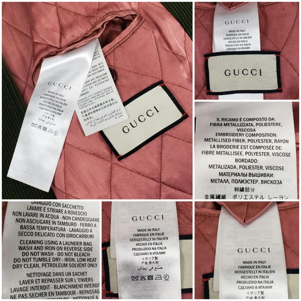 Gucci Bomber Tiger Modern Future Corduroy Mad Cat Green Tan Varsity Y2K Vintage